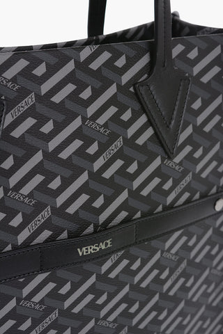 Leather Logoed Tote Bag with Removable Shoulder Strap