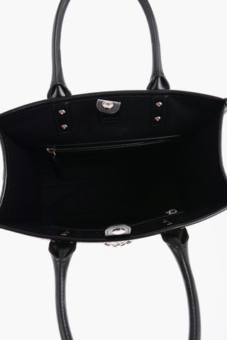 Rafia Logoed Tote Bag with Leather Trims