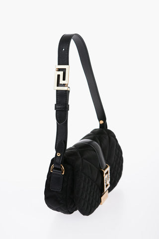 GRECA GODDESS Quilted Saddle Bag with Swarovski Greca Application