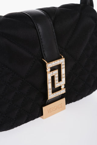 GRECA GODDESS Quilted Saddle Bag with Swarovski Greca Application