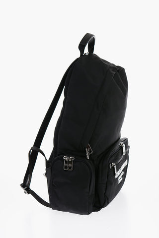 Zaino in Nylon con Logo in Rilievo