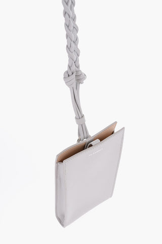 Leather Phone Holder with Braided Shoulder Strap