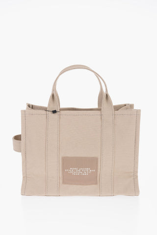 Borsa Tote in Canvas Logata con Tracolla Removibile