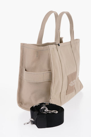 Borsa Tote in Canvas Logata con Tracolla Removibile