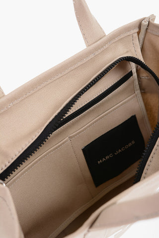 Borsa Tote in Canvas Logata con Tracolla Removibile