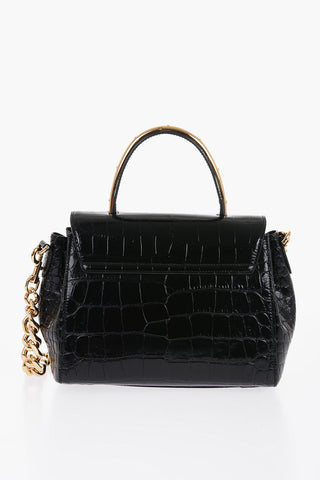 Leather Croco-Effect LA MEDUSA Bag with Metallic Application