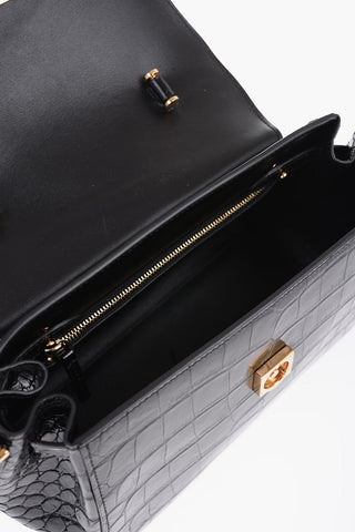 Leather Croco-Effect LA MEDUSA Bag with Metallic Application