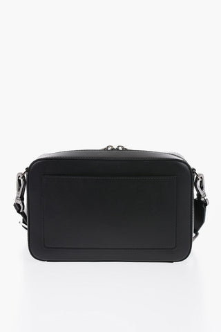 Leather Crossbody Bag with Embossed Logo