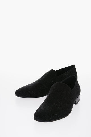 Glittered Leather Loafers