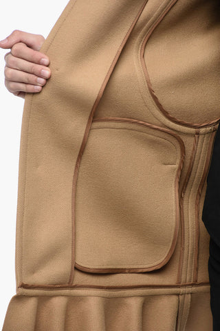 Cappotto In Misto Lana Con Volant