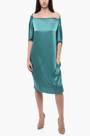 Kurzärmliges Kleid JUDY mit U-Boot-Ausschnitt