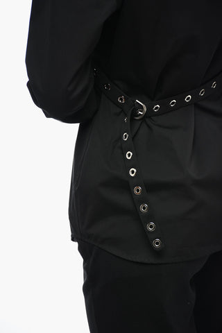 Camicia Popeline con Colletto ad Occhielli