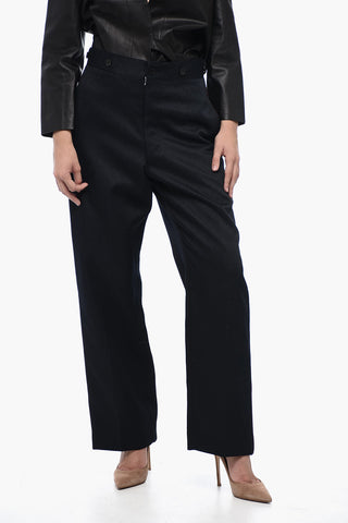 MM1 Pantaloni a Gamba Diritta con Martingala