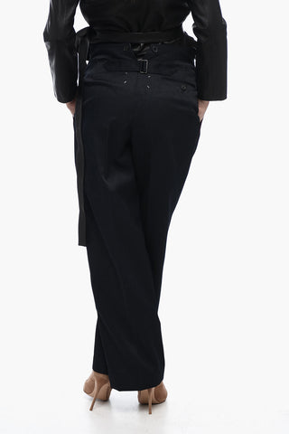 MM1 Pantaloni a Gamba Diritta con Martingala
