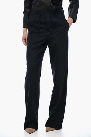 MM1 Wide-leg Pants with Front Pleats