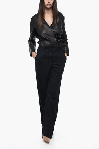 MM1 Wide-leg Pants with Front Pleats