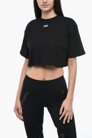 Top Cropped A Costine Con Stampa Logo