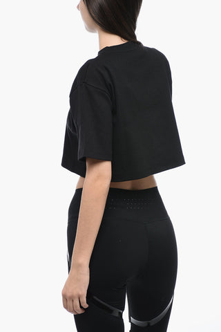 Top Cropped A Costine Con Stampa Logo