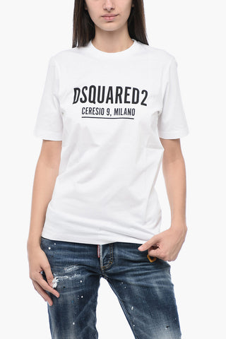 T-Shirt Girocollo CERESIO 9 con Logo Stampato