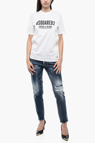 T-Shirt Girocollo CERESIO 9 con Logo Stampato