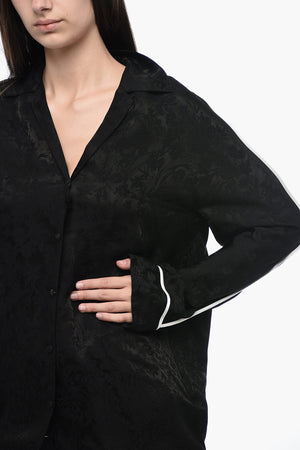 SEASONAL Camicia in Broccato con Bordino a Contrasto
