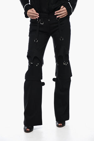 Wool-Blend Cargo Trousers With Buckle Detail
