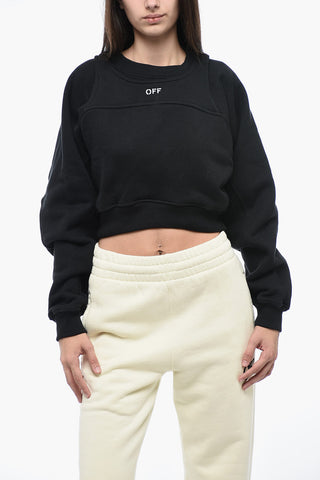 Double-Layer Crop Sweatshirt With Oversize Fit