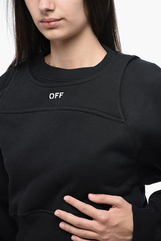 Double-Layer Crop Sweatshirt With Oversize Fit