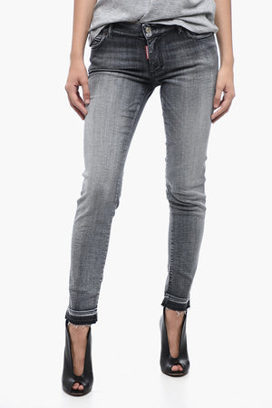 Skinny Fit Jeans with 14 cm Raw Cut Hem