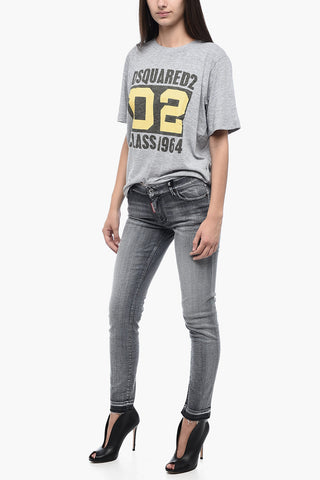 Skinny-Fit-Jeans mit 14 cm Raw-Cut-Saum