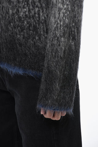 Gradient FUZZY Crewneck Sweater With Logo Embroidery
