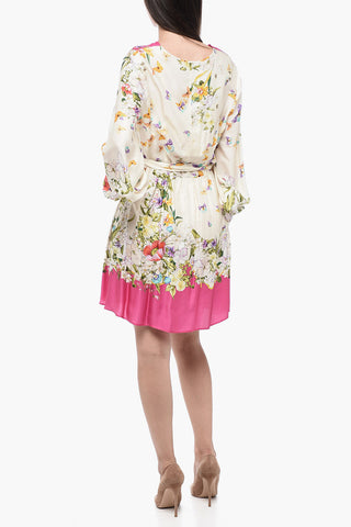 V-neckline Dress with Pleated Skirt