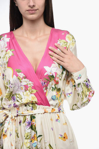 V-neckline Dress with Pleated Skirt