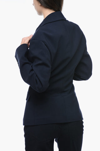 Blazer in Lana Stretch con Tasche ad Aletta