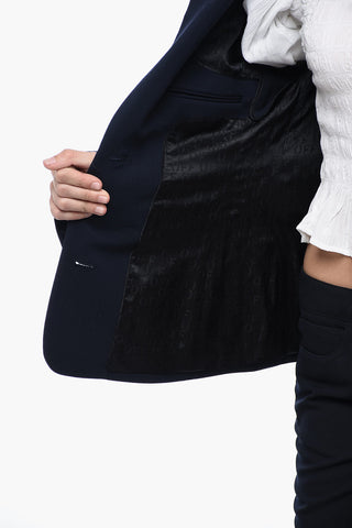 Blazer in Lana Stretch con Tasche ad Aletta