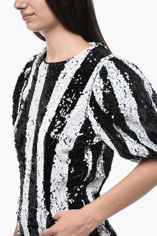 Abito KATIE in Paillettes con Maniche a Sbuffo