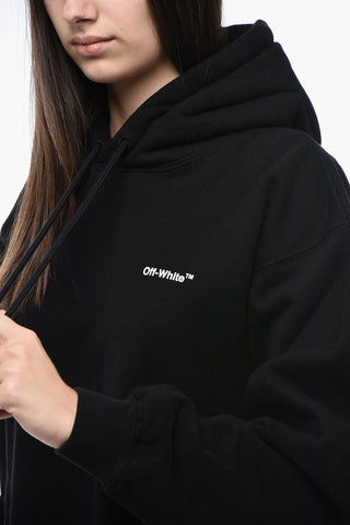 Felpa Regular Fit Con Cappuccio In Cotone Garzato Con Stampa