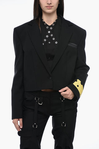 SEASONAL Satin-Trimmed Cropped Blazer