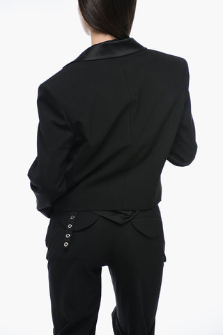 SEASONAL Satin-Trimmed Cropped Blazer