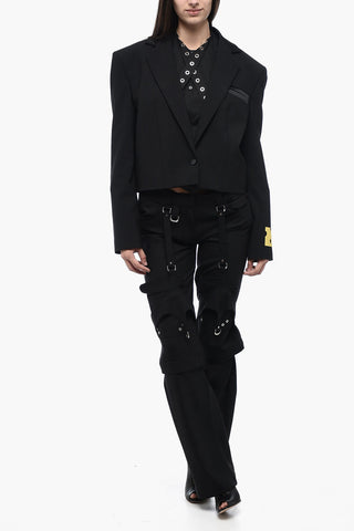 SEASONAL Satin-Trimmed Cropped Blazer
