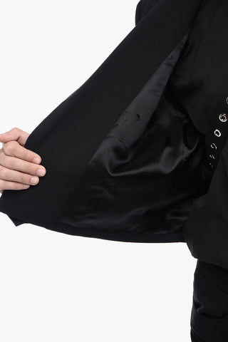 SEASONAL Satin-Trimmed Cropped Blazer
