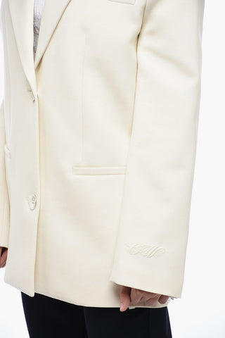 SEASONAL Blazer con Rever a Lancia e Ricamo