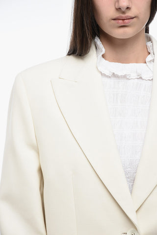 SEASONAL Blazer con Rever a Lancia e Ricamo