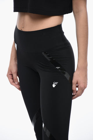 High-waisted Leggings With Glossy Details