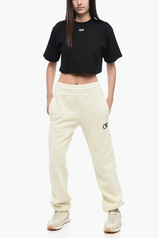 Embroidered Logo Brushed Cotton Joggers