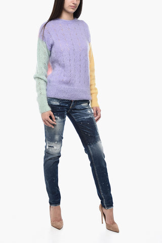 Maglione Lace Stitch In Misto Lana