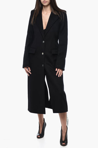 Wool Blended Coat with Embossed Detail