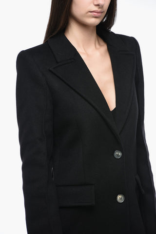 Wool Blended Coat with Embossed Detail