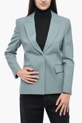 FORMAL Wool Blended Blazer with Waist Pleat