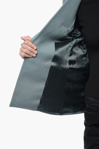 FORMAL Wool Blended Blazer with Waist Pleat